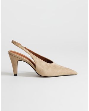 TOPSHOP Arabella Pumps Met Kegelhak En Slingback - Naturel