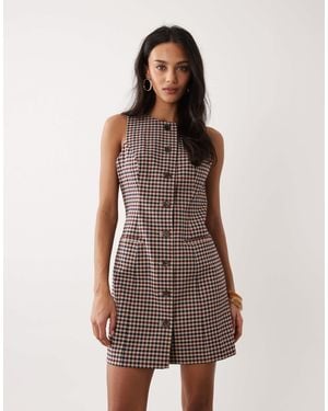 Nobody's Child Ellie Button Down Tailored Mini Dress - Brown