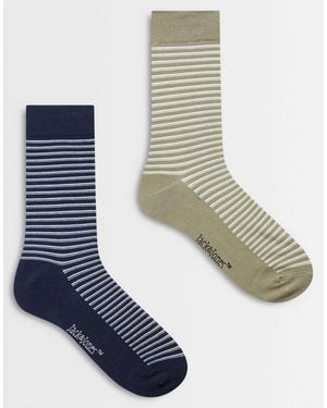 Jack & Jones 3 Pack Of Stripe Socks - Blue