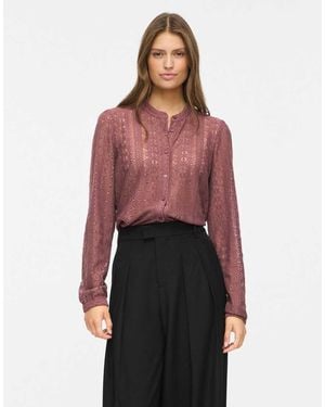 Vila Camisa Marrón Rosado - Rojo