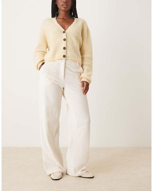 Vila High Waisted Corduroy Trousers - Natural
