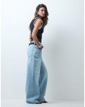 ASOS Jeans mit niedriger taille und weitem bein - Blau