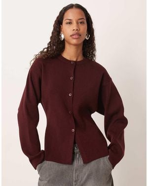 ASOS Knitted Structured Crew Neck Cardigan