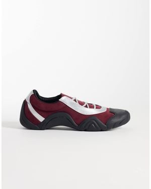JW PEI Caitlin Faux Suede Lace-Up Ballet Sneakers - Red