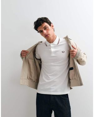 Fred Perry Polo Con Ribetes Dobles En Azul Y Burdeos - Gris