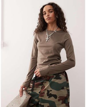 Weekday Super Soft Long Sleeve Top - Brown