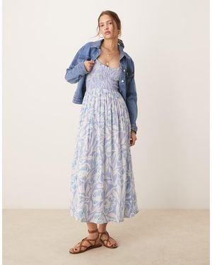 Free People Sweet Nothings Printed Midi Dress - Blue