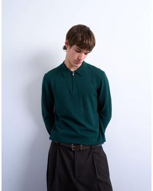 TOPMAN – essential – gestricktes polohemd - Blau