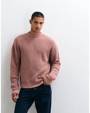 ASOS Oversized Chunky Waffle Knitted Jumper - Red