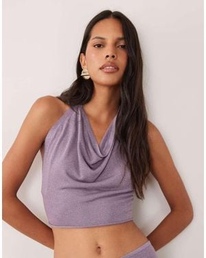 Miss Selfridge Glitter Knit Halterneck Top - Multicolour