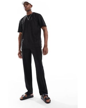 Only & Sons Pantalones Negros Plisados Sueltos De (Parte De Un Conjunto)