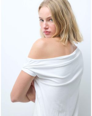 New Look Schulterfreies t-shirt - Weiß