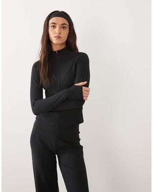4505 Icon Zip Up Studio Long Sleeve Top - Blue