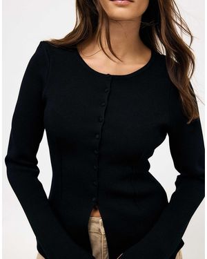 NA-KD Cardigan-jacke mit nahtdetails - Schwarz