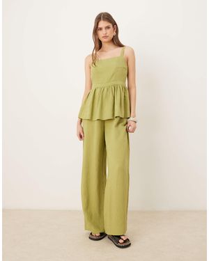 ASOS Jumpsuit With Peplum Waist - Green