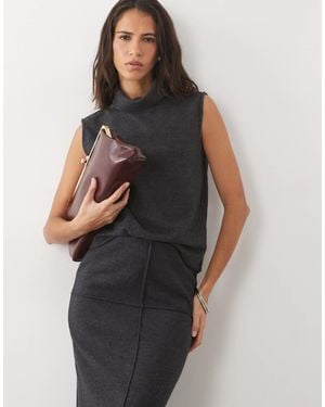 Jdy Knitted Sleeveless High Neck Top Co-ord - Multicolour