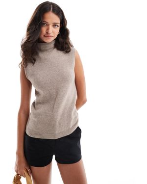 Abercrombie & Fitch Débardeur en maille à col montant - Marron