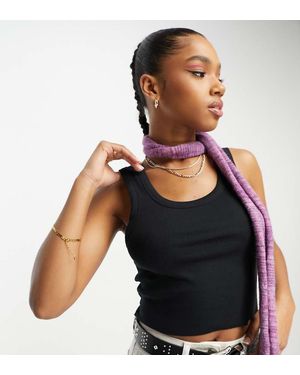 Collusion Ribbed Tank Top - Black