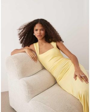 ASOS Ruched Day Dress - Natural