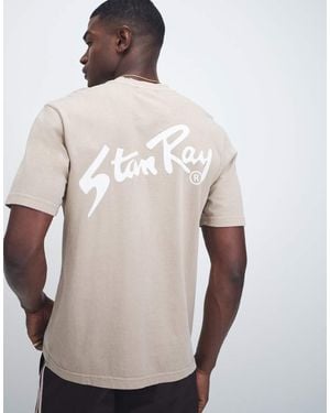 Stan Ray Logo Short Sleeve T-shirt With Back Print - Natural