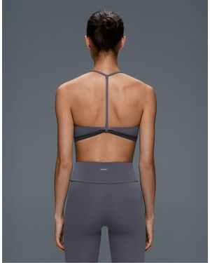 Oysho Medium Support Sports Bra With Thin Strap - Grey