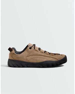 Oysho Split-Leather Trainers - Brown