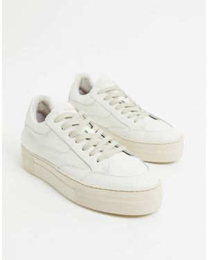 SELECTED Femme Platform Leather Trainer - White