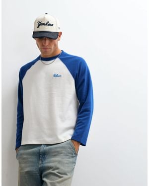 Collusion T-shirt coupe carrée à manches raglan - blanc et - Bleu