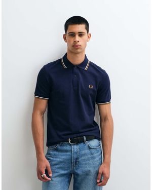 Fred Perry Poloshirt Met Dubbele Bies - Blauw
