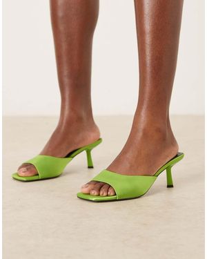 Raid Rochi Kitten Heel Sandal Mules - Green