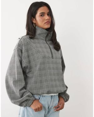ASOS Windbreaker-jacke mit angerauter oberfläche und halbem reißverschluss - Grau