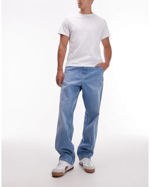 Carhartt – schlichte, gerade geschnittene jeans - Blau