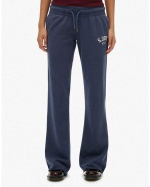 Superdry Athletic Embroidered Flare Joggers - Blue