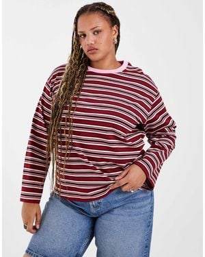 Vero Moda Cotton Oversized Long Sleeve T-shirt - Red