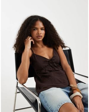 Hollister Tie Front Babydoll Cami Top - Black