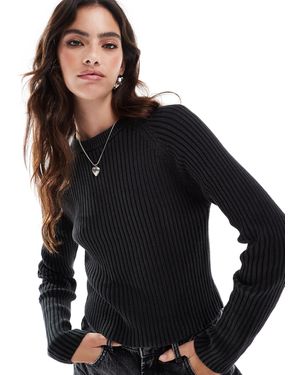 Vero Moda Cropped Ribbed Knit - Black