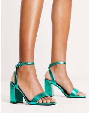 Raid Wink Block Heel Sandals - Blue