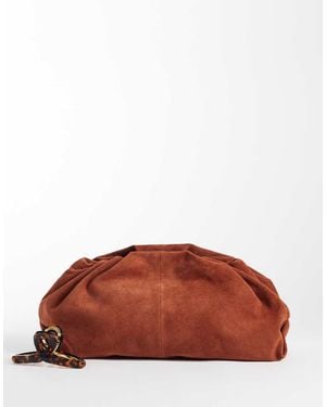 ASOS Suede Cloud Clutch - Brown