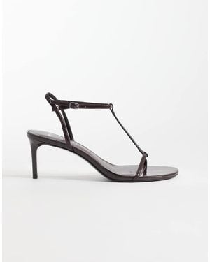 Mango Toe Post Heeled Sandals - White