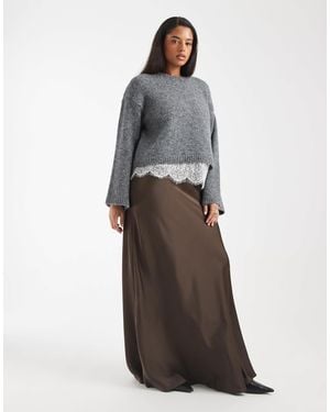 Vero Moda Satin Maxi Skirt - Gray