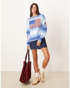 Polo Ralph Lauren Gebreide Trui Met Vlag - Blauw
