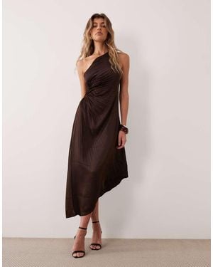 Y.A.S One Shoulder Exagerrated Pleat Maxi Dress - Multicolour