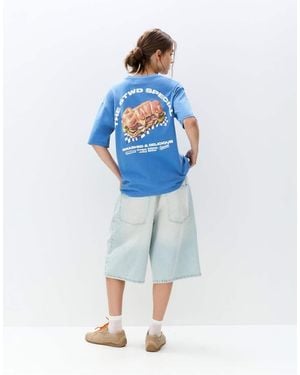 Pull&Bear Stwd Hamburger T-shirt - Blue