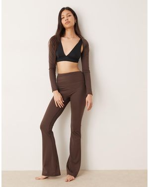 Gina Tricot Mix And Match Flare Yoga leggings Tights - Natural