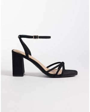 New Look Knot Detail Block Heeled Sandal - White