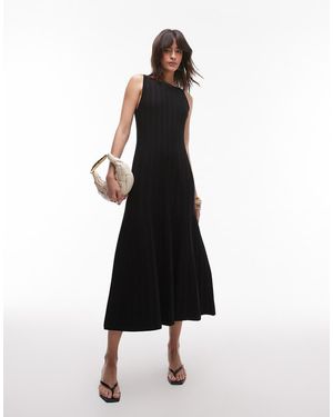 & Other Stories Fine Knit Maxi Dress With Boat Neck - Black