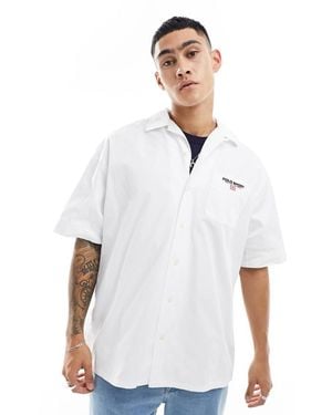 Polo Ralph Lauren Sport Capsule Logo Pocket Short Sleeve Chino Shirt Big Oversized Fit - White