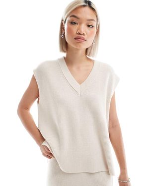 French Connection Chaleco De Punto De (Parte De Un Conjunto)-Beis Neutro - Blanco