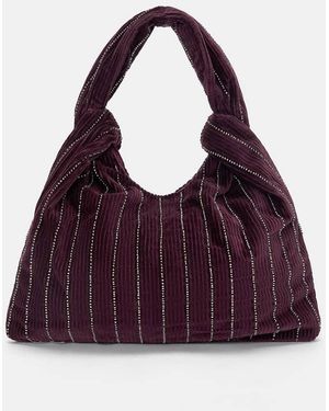 Pull&Bear Embellished Shoulder Bag - Purple