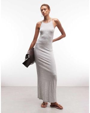 Weekday Vestido Largo Con Espalda De Nadadora De - Blanco